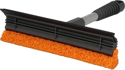 Famanu - Ruitenreiniger met treklip en spons (25 cm), compacte glasreiniger in grijs design