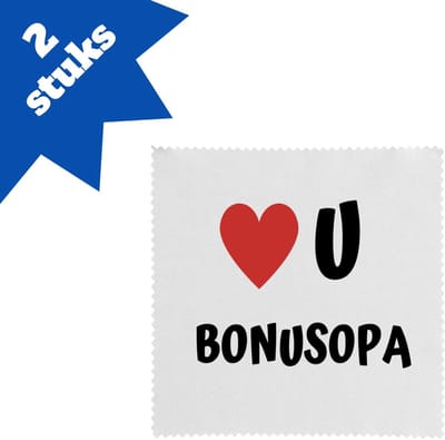 Akyol - love u bonusopa brillendoekjes - Opa - de liefste opa - verjaardag - cadeautje voor opa - opa artikelen - kado - geschenk - 17,8 bij 17,8 cm - 2 stuks
