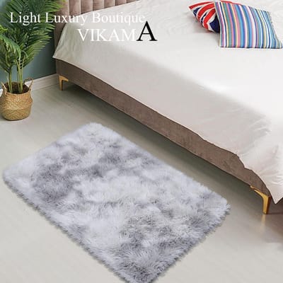 Tie-Dye Pluizig Tapijt Ultra-Zacht Slaapkamer Antislip Interieur Tapijt Kinderkamer Huisdecoratie Kinderkamer Rechthoekige Vloermat 40X60CM(1.3X2FT) gray