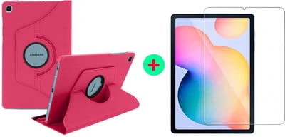 Hoesje Geschikt Voor Samsung Galaxy tab S6 lite 2022 Hoes Pink Draaibare Hoesje Case Cover tablethoes - Hoesje Geschikt Voor Samsung Galaxy Tab s6 lite 2022 Hoes 360 graden draaibaars bookcase