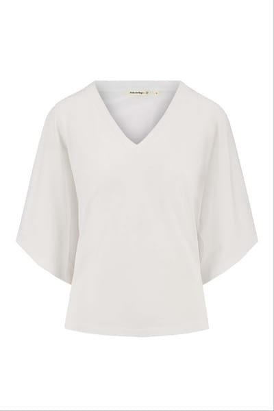 Zusss T-shirt V Hals Wijde Mouw Met Embroidery 0304 0065 1007 Off White Dames Maat - M