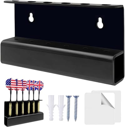 Dartstandaard Acryl - Opberger Darts - Veilig Opbergen - Krasbestendig Frame - Houdt Zes Darts - Zwart
