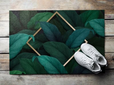 Coloray Buiten Deurmat - Donkergroen Grote Buiten Deurmat - Tropische bladeren Duurzame Schoonloopmat - Huisdecoratie Buiten - Winter Deurmat Buiten - Modieuze Buitenmat Met Design - 60x40 cm