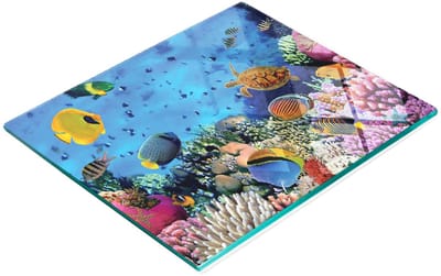 Duurzaam en stijlvol glazen bord met patroon van de Rode Zee en Egypte, 60x52 cm