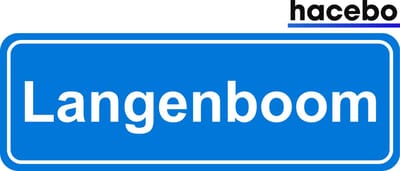 Hacebo - Plaatsnaam Sticker - 29x10 CM - Langenboom sticker - Verkeersborden sticker - grappige cadeaus - Langenboom