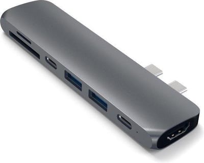 Usb-c hub voor macbook pro met HDMI & Thunderbolt 3 van Zedar Space Gray
