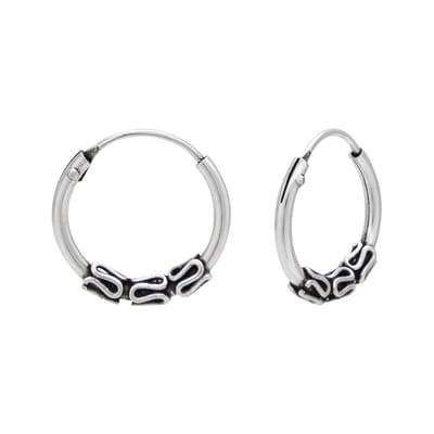WeLoveSilver - zilveren oorringen - Bali hoops - 12 mm - spiraaldesign