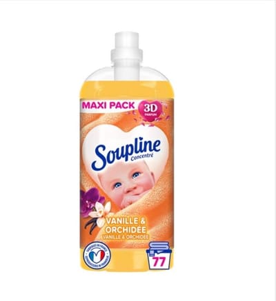 SOUPLINE vanille & orchidée Geconcentreerde Wasverzachter 2X77 wasbeurten - Voordeelverpakking /