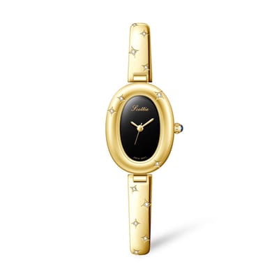 Scottie Dames Horloge Goudkleurig&Zwart | Dames Horloges | Roestvrijstaal | Luxe Horloges | Zirkonia | Trendy Horloges |