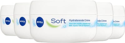 5 x Nivea - Soft Intensive Moisturizing Cream - Face, Body and Hands - 200 ml - Hydratatie - Gezichtscreme - Handcreme - Bodylotion - Vitamine E