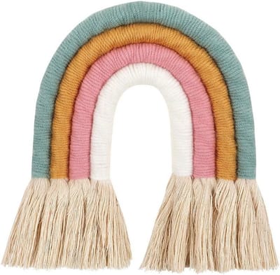 Kleurvolle Woven Regenboog Wanddecoratie voor Slaapkamer, Kinderkamer en Feestjes - Unieke Hangdecoratie