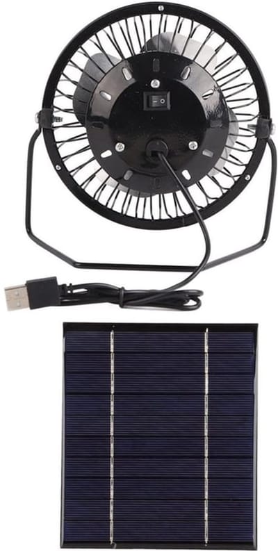 Zonneventilator 2,5W 5V USB-uitgang, zeer efficiënte zonneventilator met zonnegeleider voor wandelen, vissen en kamperen