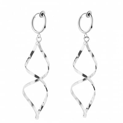 Klem oorbellen- zilverkleurige- twist-geen gaatje-Charme Bijoux