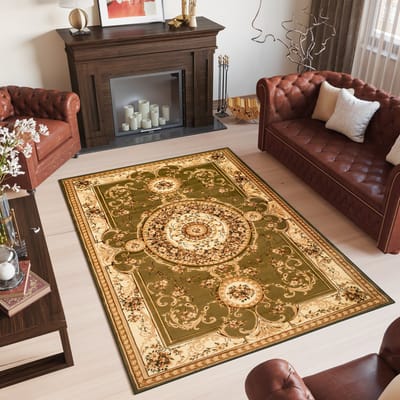 Tapiso Yesemek Vloerkleed Groen Perzisch Oriental Tapijt Maat- 160x220