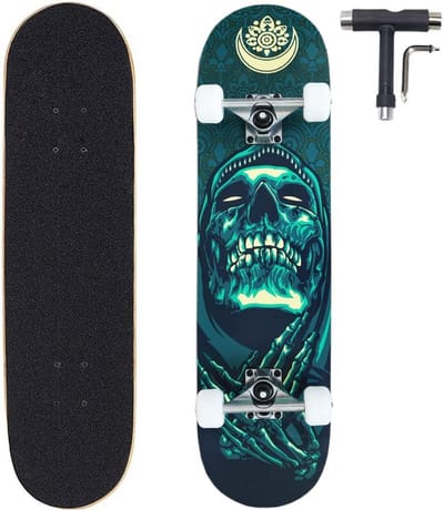 Compleet Skateboard 31 Inch - Dubbele Kicktail - 7 Laags Canadees Esdoornhout - Maximaal Draagvermogen 100kg
