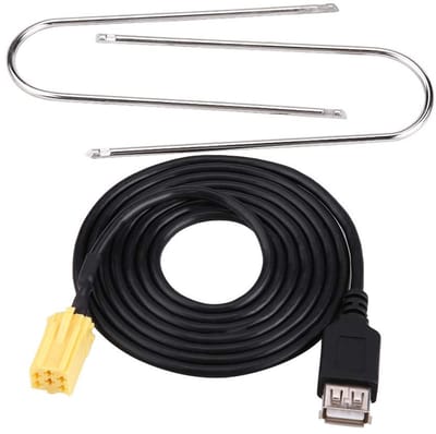 Dailygoody - MINI-ISO USB-adapterkabel - 6-pins connector - Snelle gegevensoverdracht - Zwart - Geschikt voor Grande Punto - Compact en gebruiksvriend