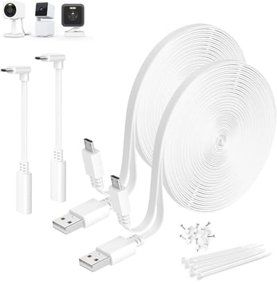 Micro USB-kabels voor Beveiligingscamera's - 20ft L-vormige Oplossingen voor Buiten en Binnen