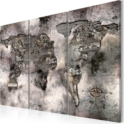 Prikbord Wereldkaart - Kurkbord Decoratie - Reizen Plannen - Handgemaakt Ontwerp - 120x80 cm - Goud