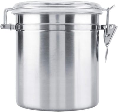 Airtight Koffie Canister van RVS, Opslagcontainer voor Koffie, Thee, Suiker en Noten, 1400ml met Siliconen Sealing Ring