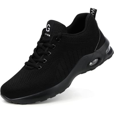 35-50 Luchtkussen Werkschoenen Voor Mannen Anti-Smashing Stalen Neus Punctie Proof Bouw Veiligheidsschoenen sneakers Mannelijke Schoeisel 49 black