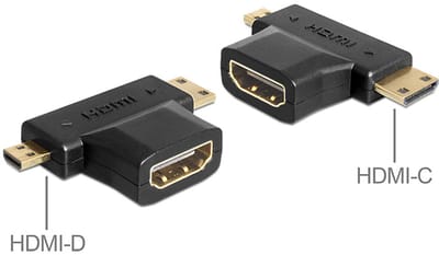 Delock - Adapter HDMI-A Buchse - HDMI-C + HDMI-D Stecker