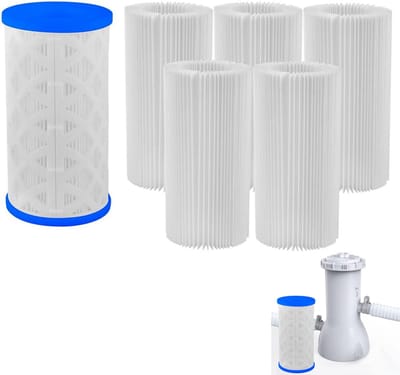 6 Stuks Zwembadfilterpatronen - Type A, C of Iii - Filterpatronen - Herbruikbaar Zwembadfilter - Filterpompen - Zwembadfilters - Ccessoires Voor Bovengrondse Zwembaden - Geschikt Voor Zwembadfilters Type A/C Voor 29000e 59900e
