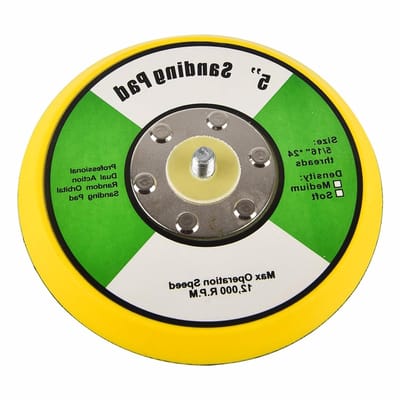 Sanding Disc Backing Pad 5"/125mm met Haak en Lussysteem, M8 Draad voor Orbitalen Schuurmachines, Ideaal voor Polijsten en Schuren, Verpakking van 1