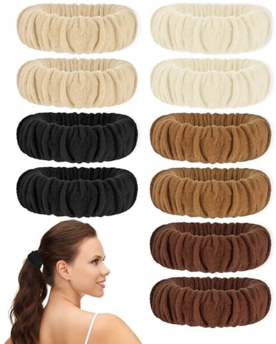 Dailygoods- Haarscrunchies 10 Stuks - Katoenen Scrunchies - Antiklit Haarelastiekjes - Voor Meisjes - Sterke Elasticiteit - Fluwelen Materiaal