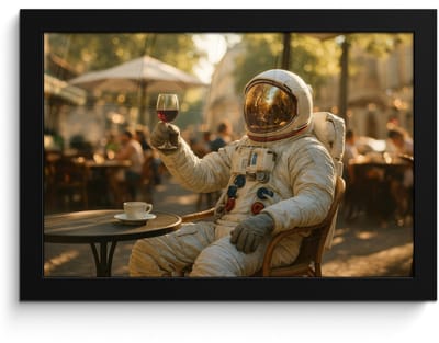 Poster in lijst - Fotolijst 30x20 cm - Posters - Wijn - Rood - Terras - Koffie - Posterlijst zwart - Decoratie - Wanddecoratie woonkamer - Muurdecoratie slaapkamer