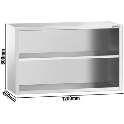 GGM Gastro Edelstahl Wandhängeschrank PREMIUM - 1200x400mm - ohne Schiebetür - 800mm hoch