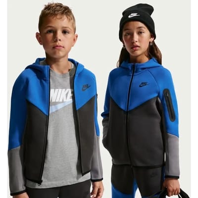 Nike Tech Hoodies Kinder - Blauw - Maat 147 - 158 CM