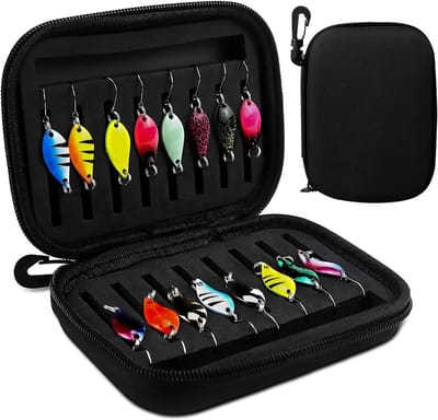 Vis Lepel Set - Spinner Bait - Vissen Met Lures - Corrosiebestendig Metaal - 16 Stuks - Zwart