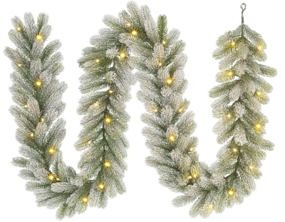 Black Box Trees Nigata Guirlande met Warm Witte LED Verlichting - L270 cm - Groen Frosted