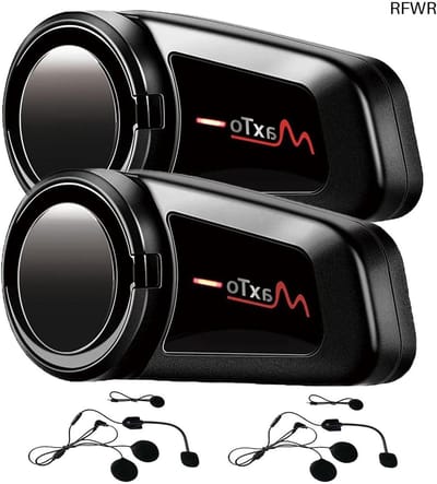RFWR® Motorfiets Bluetooth Headset met Intercom en FM-radio - Waterdichte Communicatiesysteem voor 6 Personen