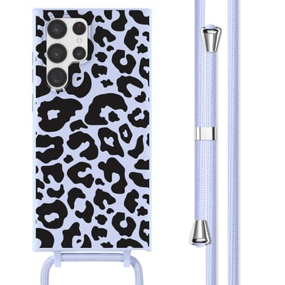imoshion Hoesje - Geschikt voor Samsung Galaxy S22 Ultra - Siliconen design hoesje met koord - Animal Lila