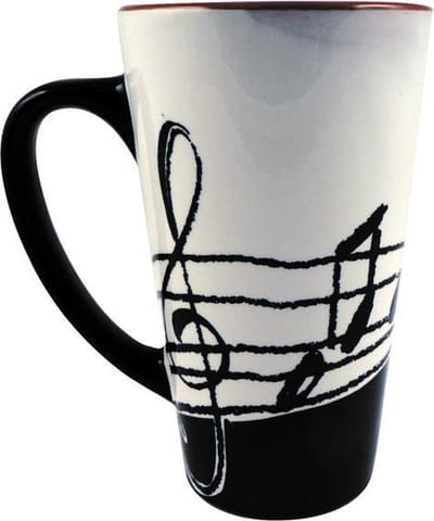 Music Gifts - Cafe Latte Mok - Muzieknoten design - 475ml