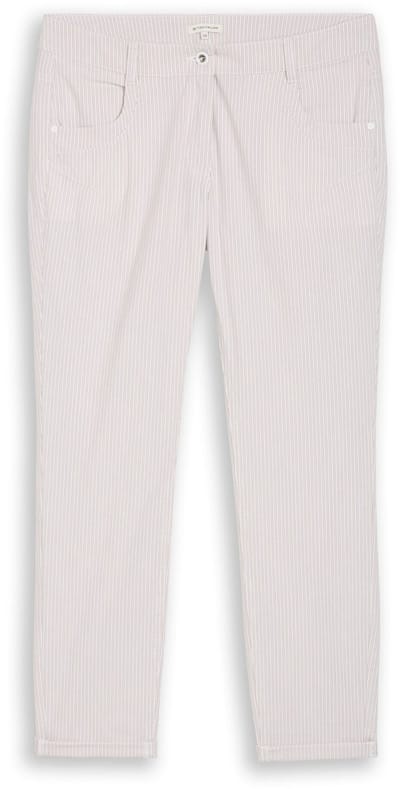 Tom Tailor - Tapered relaxed broek met streepmotief - Maat 40/28 - white taupe irregular stripe