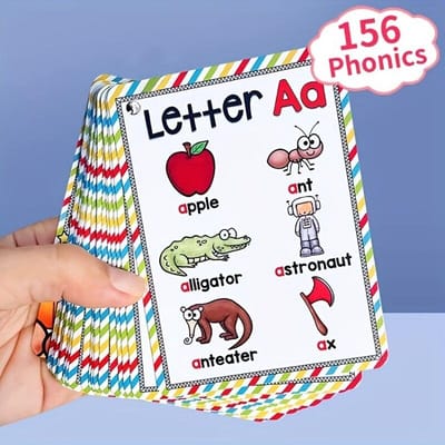 1/2 stuks Engelse 26 Letters Alfabet Phonics Zak Flashcards Vroeg Educatief Leren Woord Speelgoed beige