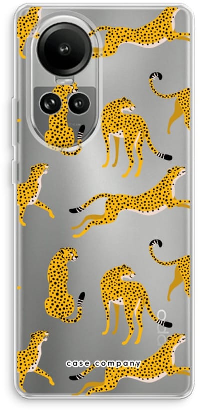 Case Company® - Hoesje geschikt voor Oppo Reno 10 hoesje - Luipaard - Soft Cover Telefoonhoesje - Bescherming aan alle Kanten en Schermrand