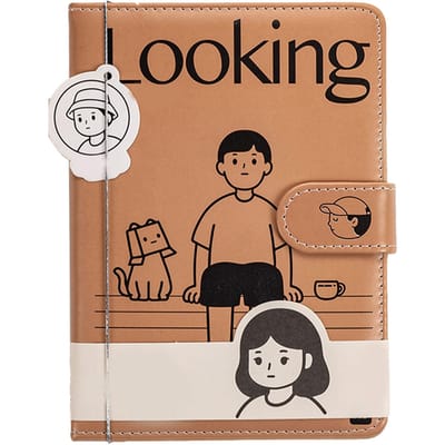 Magnetische Sluiting Notitieboek Cartoon Plakboek Dagboek Met PU Lederen Omslag voor Vrouwen en Meisjes A5 Formaat bruin