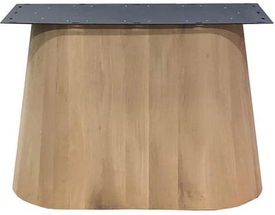 FLE - Eiken houten kegel tafelpoot ovaal conisch 90 cm en hoogte 73 cm