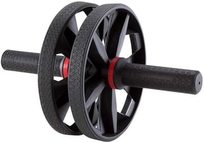 Buikspierroller - Fitnesswiel - Thuis trainen - Dubbele wielen - Tot 100 kg - Zwart