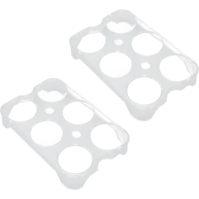 2 stuks Eierhouder 12 Sleuven Totaal Transparant Plastic Sterk Duurzaam Licht Eieropbergbak voor Koelkast white