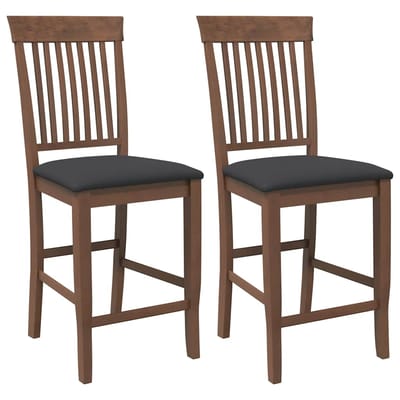 vidaXL - Barkrukken - met - kussens - 2 - stuks - Bruin - massief - hout - rubber