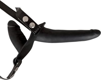 Dubbele Strap-On - Zwart - Zwart - Sextoys - Dildo's  - Toys voor dames - Strap on