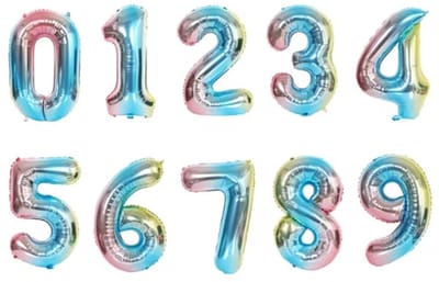 Go Go Gadget - Cijferballon - Folieballon - 80cm - Regenboog- Cijfer 9