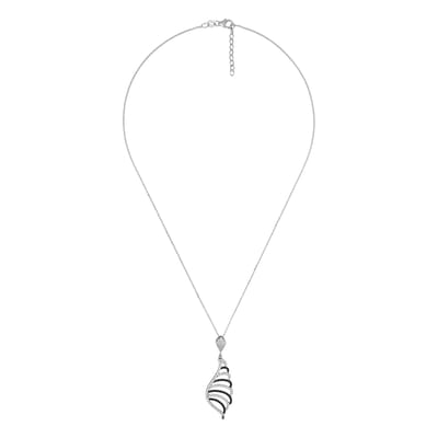 Orphelia Dames 925 Sterling Zilveren Ketting met Hangertje - Zilver/Zwart ZH-4839