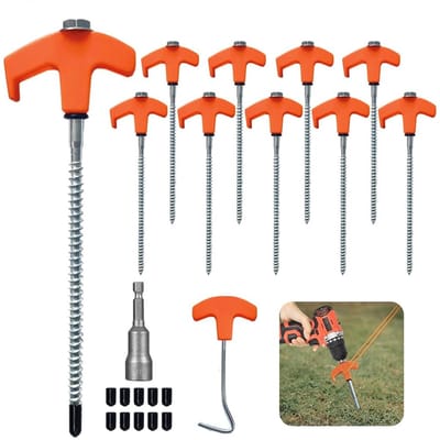Dailygoody - Draaibare Tentharingen - Sterk en Stabiel - Helder Oranje - Voor Camping en Outdoor - Schroefharingen - Voor Harde Vloeren