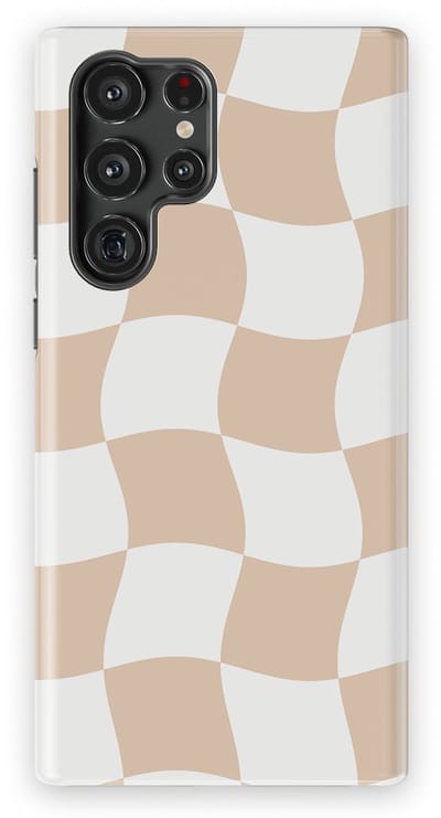 Checkered Warp Hoesje Samsung Galaxy S22 Ultra | Geschikt Voor Mag | Uniek Design Hoesje | Beschermhoes Samsung Galaxy S22 Ultra Linen Grid