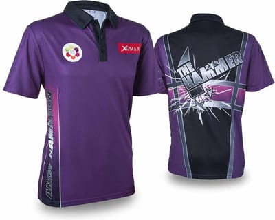XQmax Darts Andy Hamilton replica wedstrijdshirt paars XL QD9200350